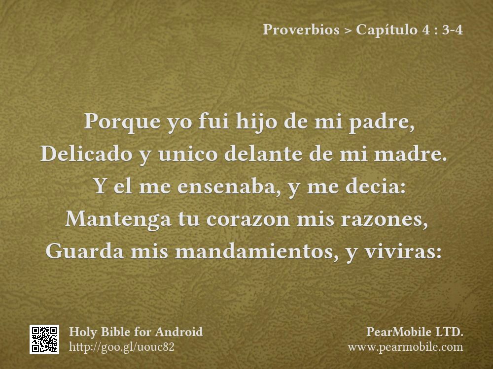 Proverbios, Capítulo 4:3-4